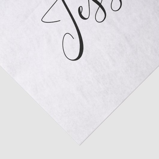 Jouw naam | Elegant Script Tissuepapier (Detail)