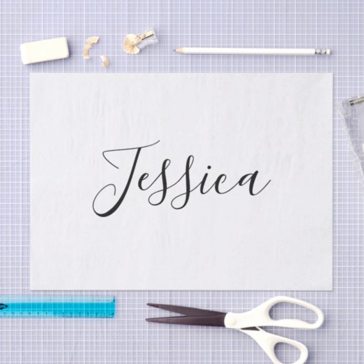 Jouw naam | Elegant Script Tissuepapier (Craft)