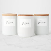Jouw naam | Elegant Script Voedselcontainer Etiket (Flessen)