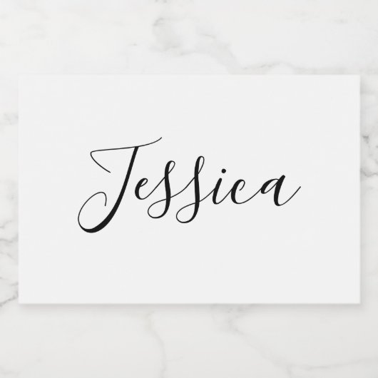 Jouw naam | Elegant Script Voedselcontainer Etiket (Enkel label)