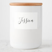 Jouw naam | Elegant Script Voedselcontainer Etiket (Voorkant)