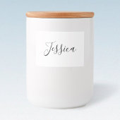 Jouw naam | Elegant Script Voedselcontainer Etiket