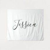 Jouw naam | Elegant Script Wandkleed (Voorkant (horizontaal))