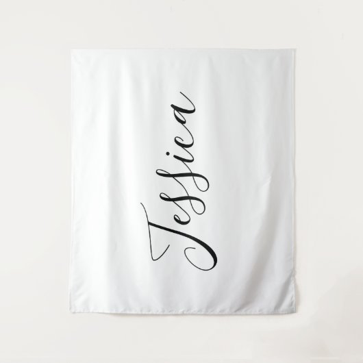 Jouw naam | Elegant Script Wandkleed (Voorkant)