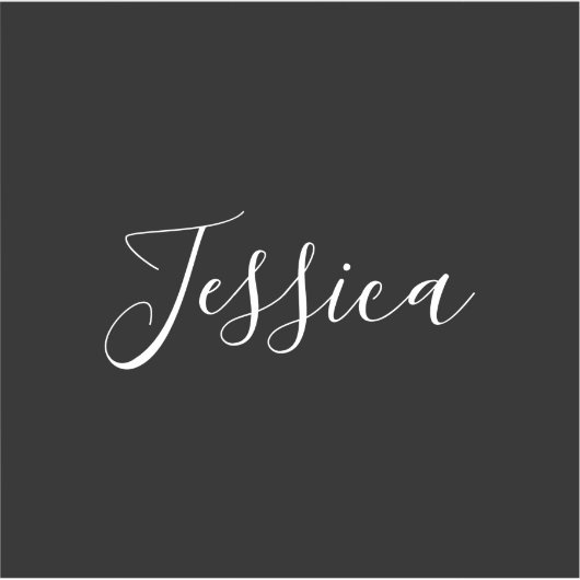 Jouw naam | Elegant wit script op zwart Sticker (Voorkant)