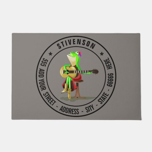 Jouw naam en adres of aangepaste tekst - gitaarkik deurmat (Voorkant)