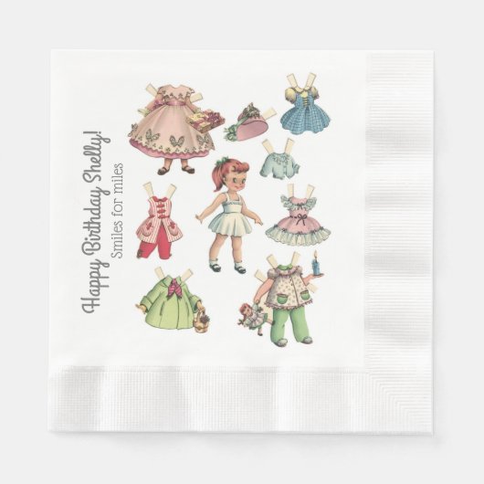 Jouw naam en Bericht pop Papier servet (Voorkant)