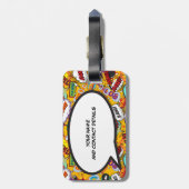 Jouw naam en Bericht Spraak Bubble Fun Retro Bagagelabel (Achterkant verticaal)