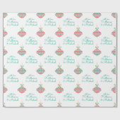 Jouw naam en bericht toevoegen | Kerst-kerstversie Cadeaupapier (Vlak)