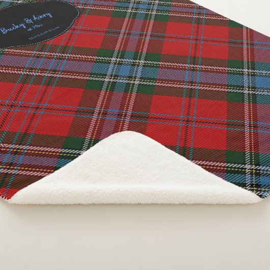 Jouw naam en datum MacLean Scottish Clan Tartan Sherpa Deken (3/4)