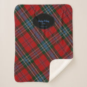 Jouw naam en datum MacLean Scottish Clan Tartan Sherpa Deken (Voorkant)