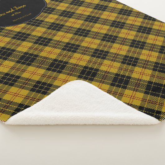 Jouw naam en datum MacLeod Scottish Clan Tartan Sherpa Deken (3/4)