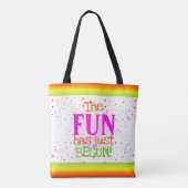 Jouw naam en datum op kleurrijk zoet 16 tweezijdig tote bag (Achterkant)