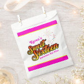Jouw naam en datum Roze en Geel zoete zestien Bedankzakje (Geknipt)