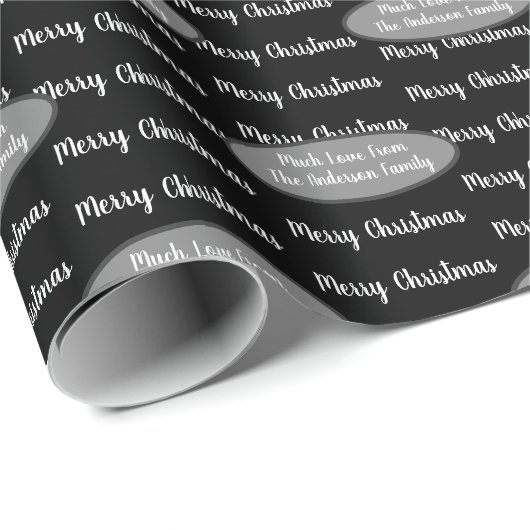 Jouw naam en feestdag Kerstmis Cadeaupapier (Rol Hoek)