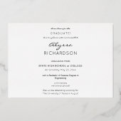 Jouw naam en foto Afstuderen donkere Folie aankond Folie Uitnodiging (Achterkant)