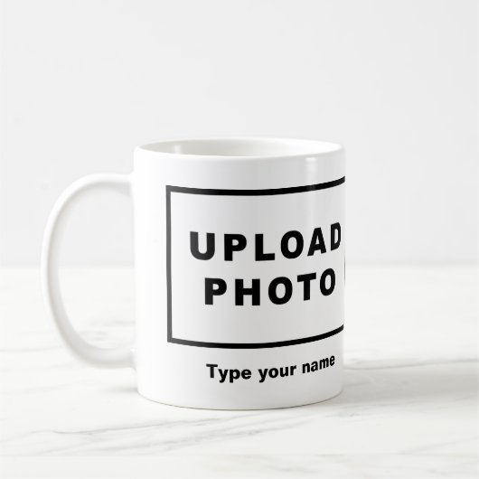 Jouw naam en foto op witte Mok (Links)