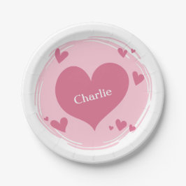 Jouw naam(en) in een bord van hartpapier