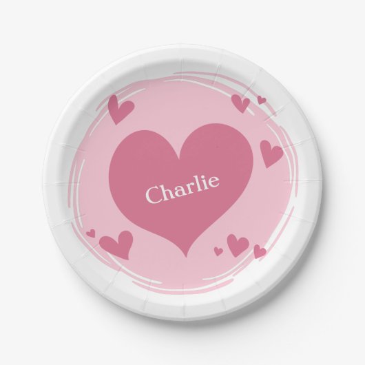 Jouw naam(en) in een bord van hartpapier (Voorkant)