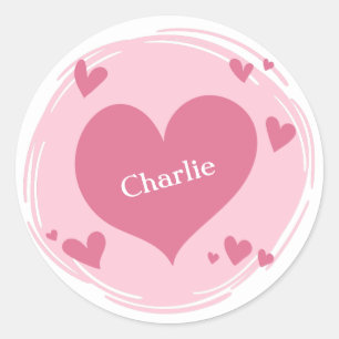 Jouw naam(en) in een Heart Lijst stickers