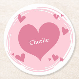 Jouw naam(en) in een onderzetter van hartpapier