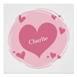 Jouw naam(en) in een poster voor het hart