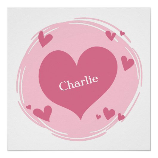 Jouw naam(en) in een poster voor het hart (Voorkant)