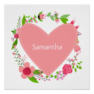 Jouw naam(en) in een poster voor het hart