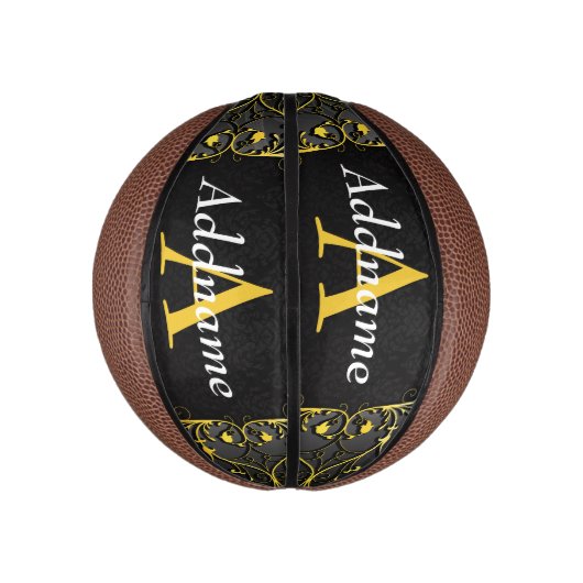 Jouw naam en initiaal toevoegen basketbal (Verticaal)