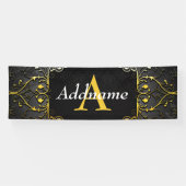 Jouw naam en initiaal toevoegen spandoek (Horizontaal)