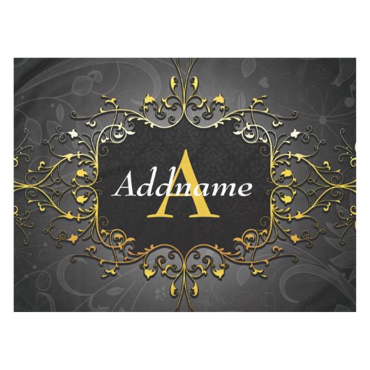 Jouw naam en initiaal toevoegen tafelkleed (Voorkant (Horizontaal))