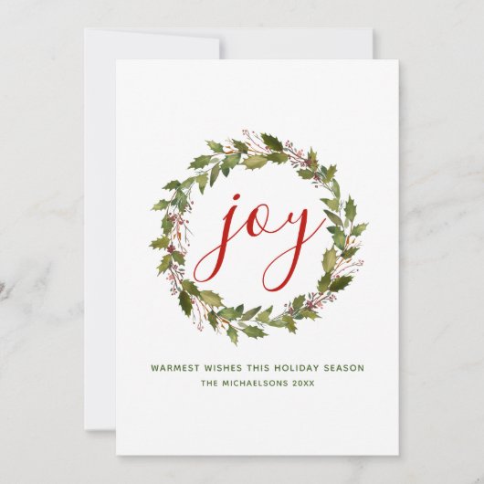 Jouw naam en jaar | kerstfeestvreugde Waterverf Wr Notitiekaartje (Voorkant)