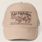Jouw naam en kunst trucker pet (Voorkant)