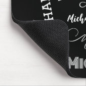 Jouw naam en monogram aangepast patroonzwart muismat (Hoek)