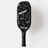 Jouw naam en monogram aangepast patroonzwart pickleball paddle (Links)