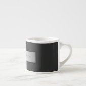Jouw naam en monogram | Grays & Faux Silver-look Espresso Kop (Rechts)