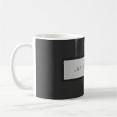 Jouw naam en monogram | Grays & Faux Silver-look Koffiemok (Links)