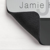 Jouw naam en monogram | Grays & Faux Silver-look Muismat (Hoek)