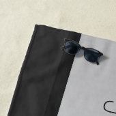 Jouw naam en monogram | Grays & Faux Silver-look Strandlaken (In situ)