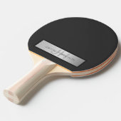 Jouw naam en monogram | Grays & Faux Silver-look Tafeltennisbatje (Voorkant Gekanteld)
