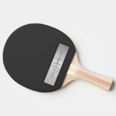 Jouw naam en monogram | Grays & Faux Silver-look Tafeltennisbatje (Zijkant)