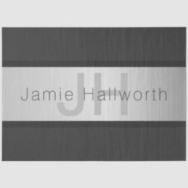 Jouw naam en monogram | Grays & Faux Silver-look Tissuepapier