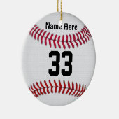 Jouw naam en nummer van persoonlijke honkbalsierad keramisch ornament (Rechts)