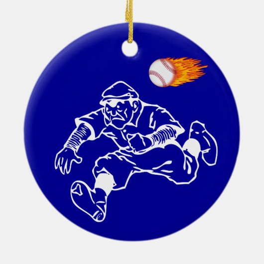 Jouw naam en nummer van persoonlijke honkbalsierad keramisch ornament (Achterkant)