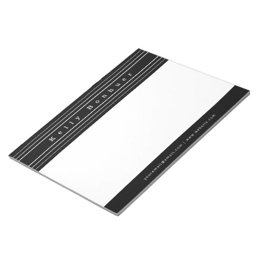 Jouw naam en strips | Zwart-wit Notitieblok (Schuin)