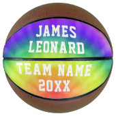 Jouw naam en Team Tie Dye Persoonlijk Basketball Basketbal (Voorkant)