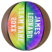 Jouw naam en Team Tie Dye Persoonlijk Basketball Basketbal (Verticaal)