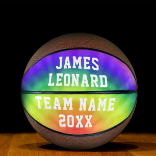 Jouw naam en Team Tie Dye Persoonlijk Basketball Basketbal