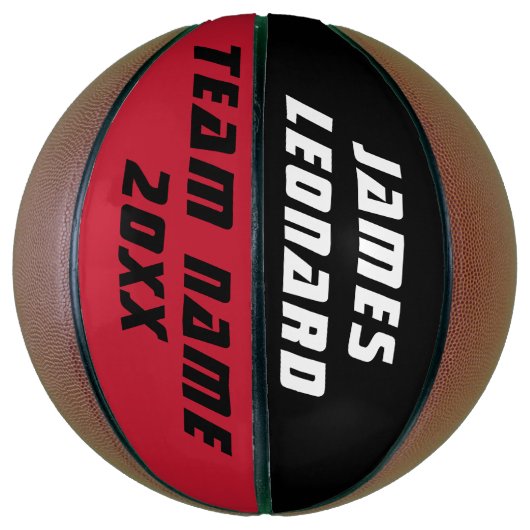 Jouw naam- en teamkleuren - Aangepast Basketball Basketbal (Verticaal)