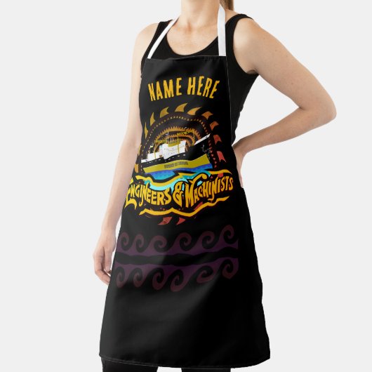 JOUW NAAM Engineer en Machinist Boat Crew Werk Schort (Insitu)